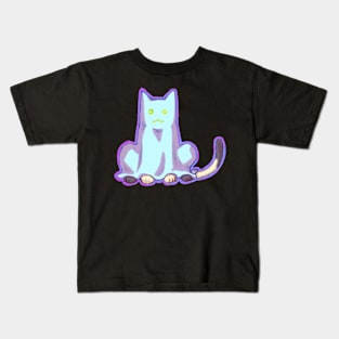 Halloween Ghost Tuxedo Cat Kids T-Shirt